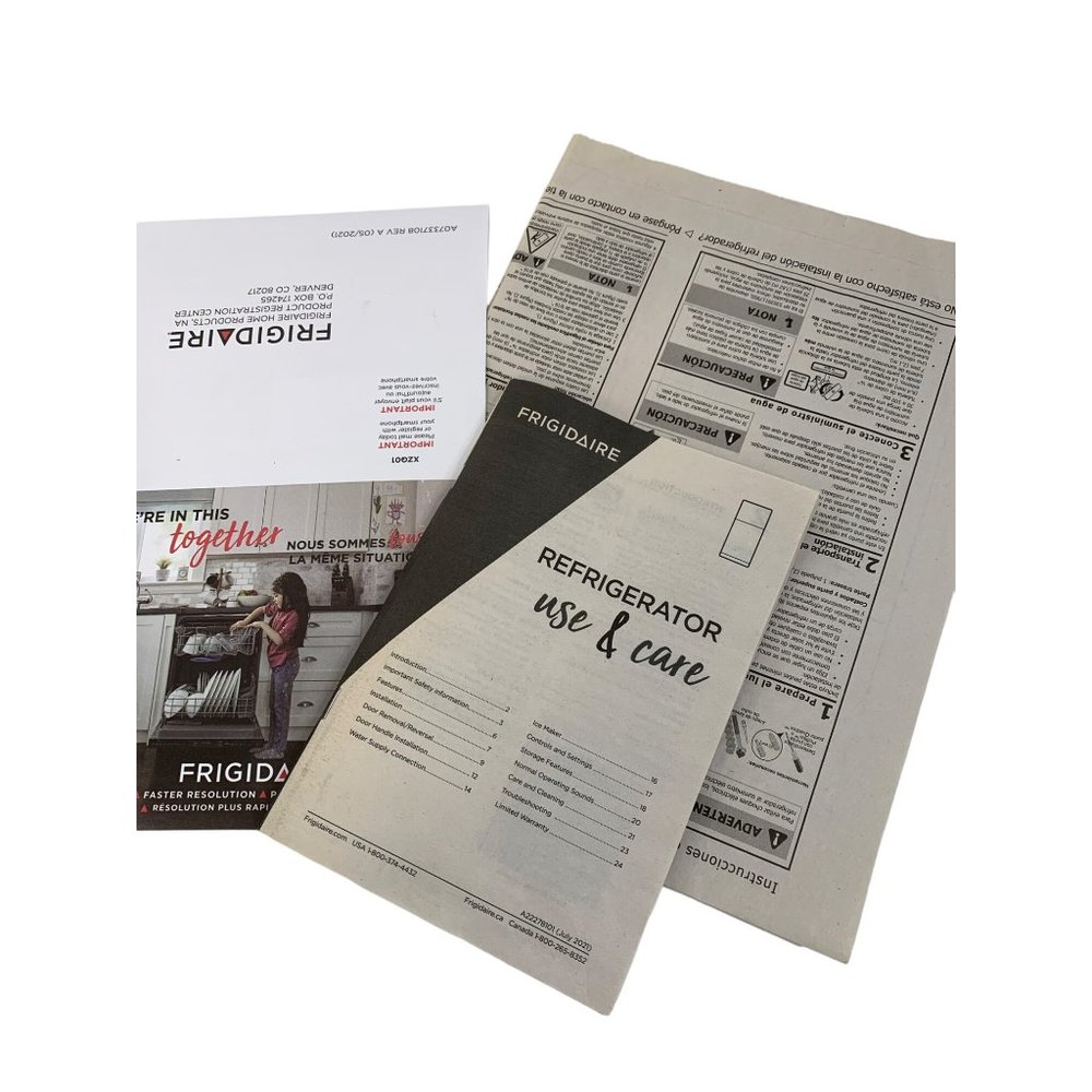 Frigidaire User Manual FRTD202 Use & Care English Spanish Year 2021 6784